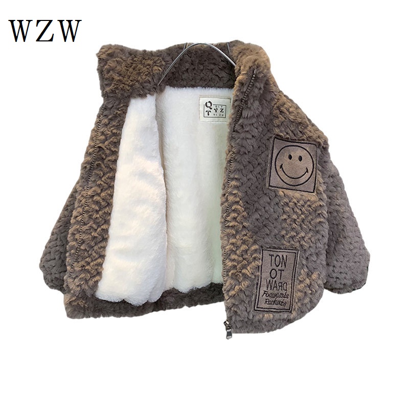 Áo Khoác Lót Lông Cừu Dày Dặn Thời Trang Thu Đông Cho Bé Trai