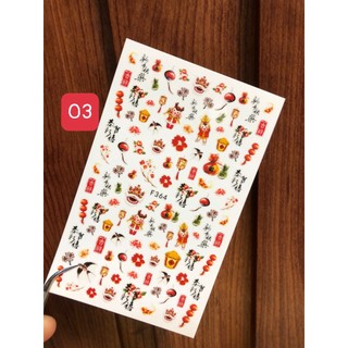 Sticker Dán Móng Mùa Noel, Mùa Tết