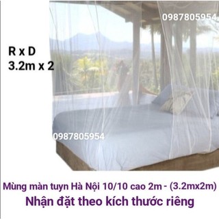 Mùng, Màn Tuyn Hà Nội 10/10 Cao 2m Khách Đặt 3.2m x 2m (RxD) Loại Có Cửa & Không Cửa