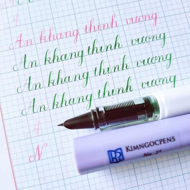 Bút Kim Ngọc No2*, nét mảnh, ngòi thanh đậm, ngòi No2 độ, cải tiến