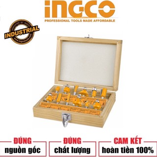 Ingco bộ 12 mũi phay gỗ 6mm akrt12141