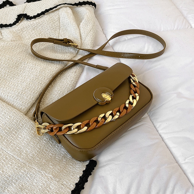 Túi Đeo Chéo Bằng acrylic Màu Nâu Phong Cách retro Thời Trang Cho Nữ