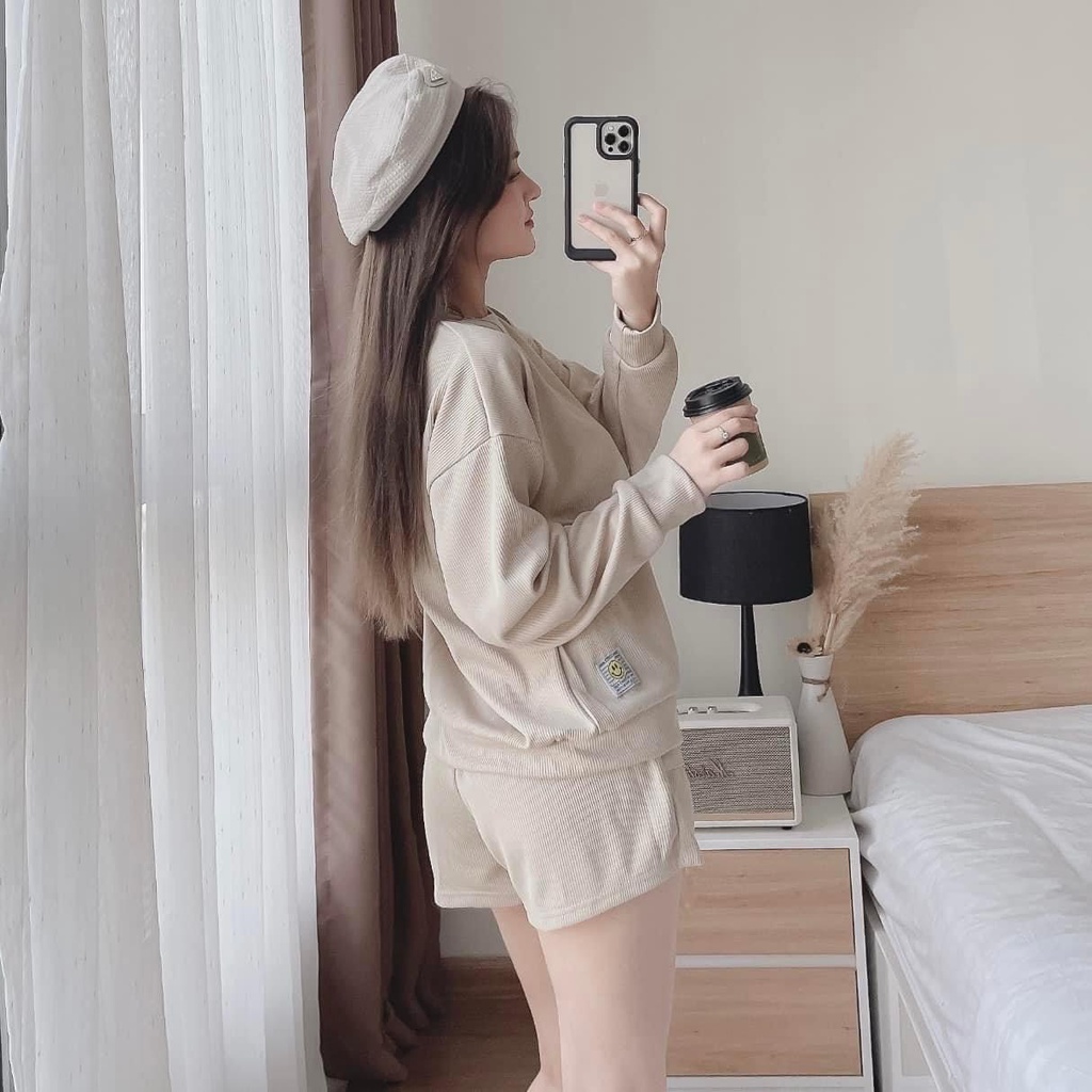 Sét bộ đùi áo tay dài dễ thương cá tính năng động trẻ trung ( có 6 màu như hình ) phù hợp mọi phong cách