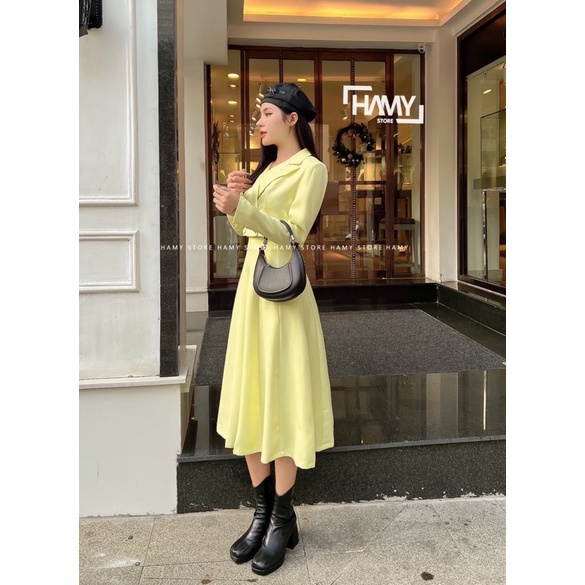 Sét Dài Tay Chân Váy Vest Dài