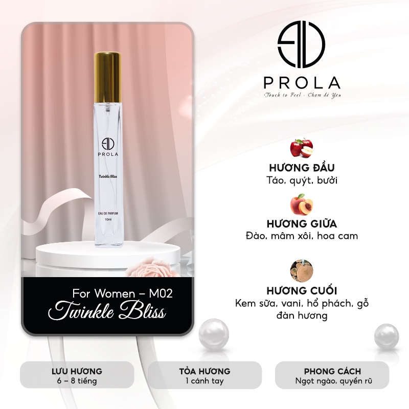 Nước hoa nữ PROLA Twinkle Bliss nữ tính, ngọt ngào, quyến rũ thích hợp đi hẹn hò M02 - Dạng xịt 10ml | BigBuy360 - bigbuy360.vn