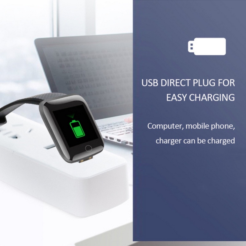 Đồng hồ thông minh 116plus vòng đeo tay thể thao màn hình màu vòng đeo tay thể thao đếm bước bluetooth cảnh báo nhịp tim huyết áp