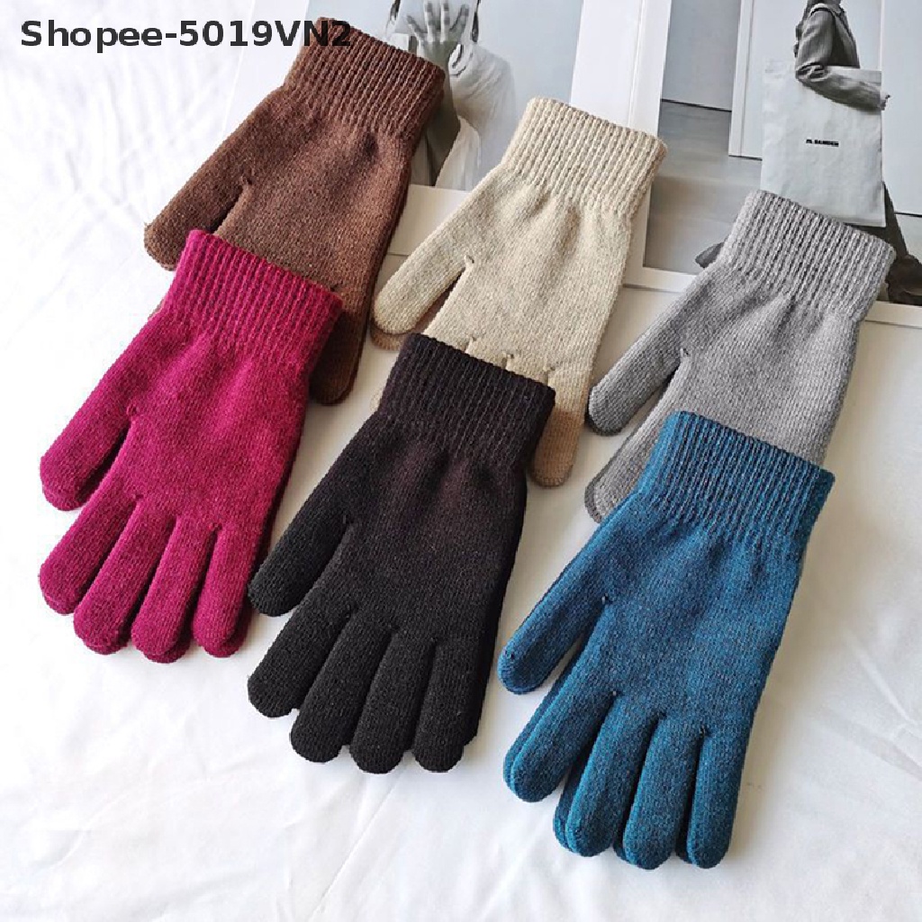 [Găng Tay Len Cashmere Dệt Kim Dày Dặn Giữ Ấm Ngón Tay Trượt Tuyết Mùa Thu Đông Cho Nam Và Nữ [Hàng Mới]