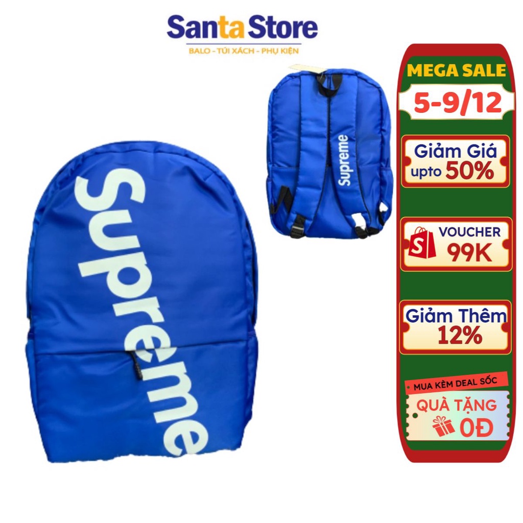 Balo nam nữ thời trang Supreme Ba lô cặp đi học, du lịch, đựng vừa laptop, sách vở học sinh giá rẻ SANTA STORE