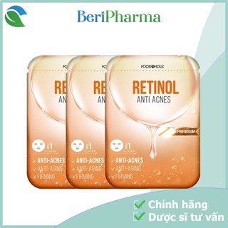  ✅ CHÍNH HÃNG  Foodaholic Combo 3 Mặt Nạ Giảm Mụn Tái Tạo Da Retinol Anti Acnes Mask 23ML 