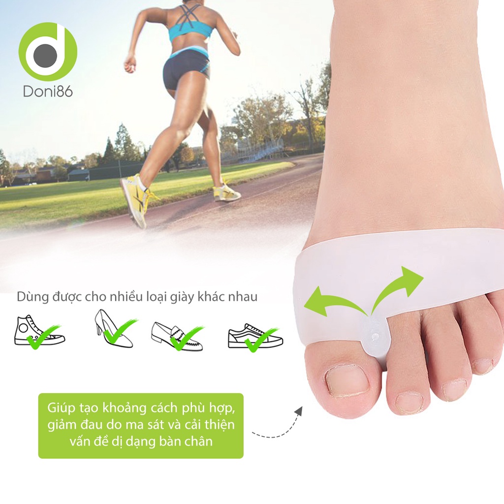Vớ silicone SEBS chỉnh hình ngón chân cái, tách ngón chân, bảo vệ ngón chân - Doni - DOPK302