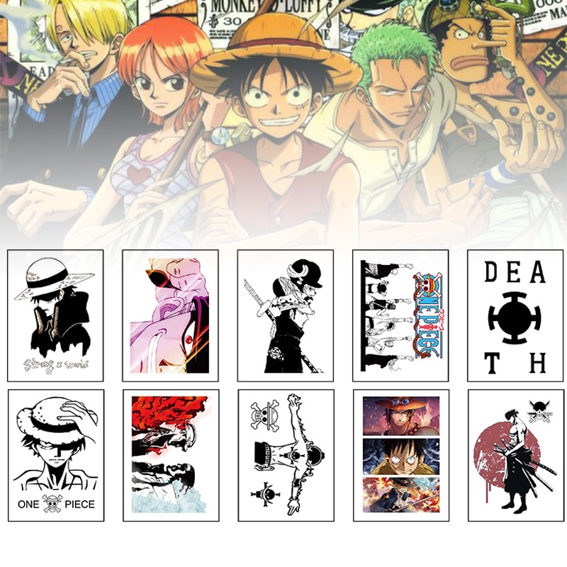 Hình Xăm Dán Hóa Trang Nhân Vật Luffy Ace Trong Phim Hoạt Hình One Piece Độc Đáo