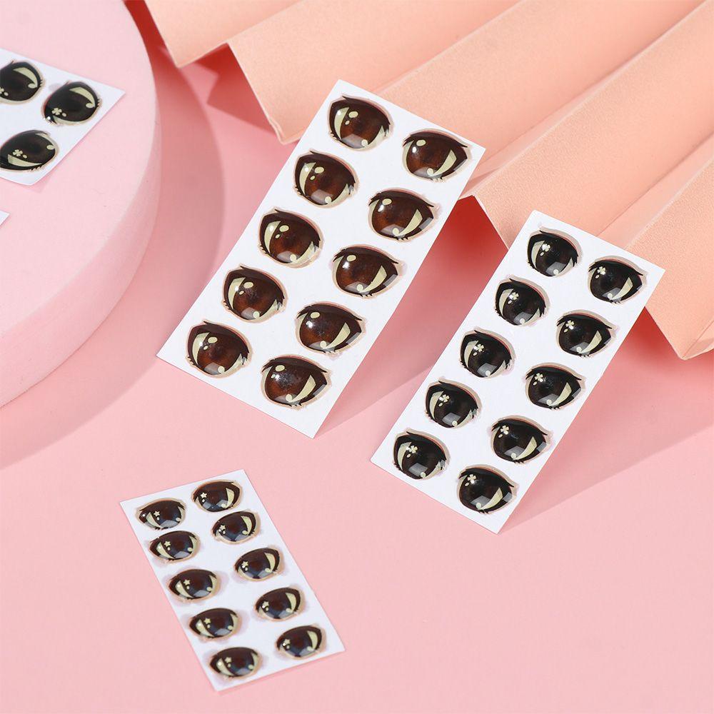 RAINBOW Bộ 5 Miếng Dán Mắt Kính Nhiều Kiểu Dáng Họa Tiết Hoạt Hình 8mm / 10mm / 12mm