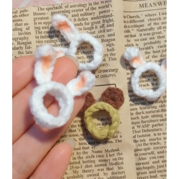 Nhẫn tai thỏ handmade len