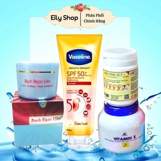 Combo2 Kem Body Bạch Ngọc Liên - Kích Trắng Abutine 3C3 - Vaseline, Combo Bạch Ngọc Liên dưỡng trắng da body