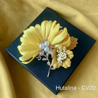 Hoa cài áo handmade vải satin cv22 - hutalina
