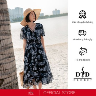 Váy hoa đi biển cho nữ, chất liệu voan lụa cao cấp Audrey Dress DTDCloset