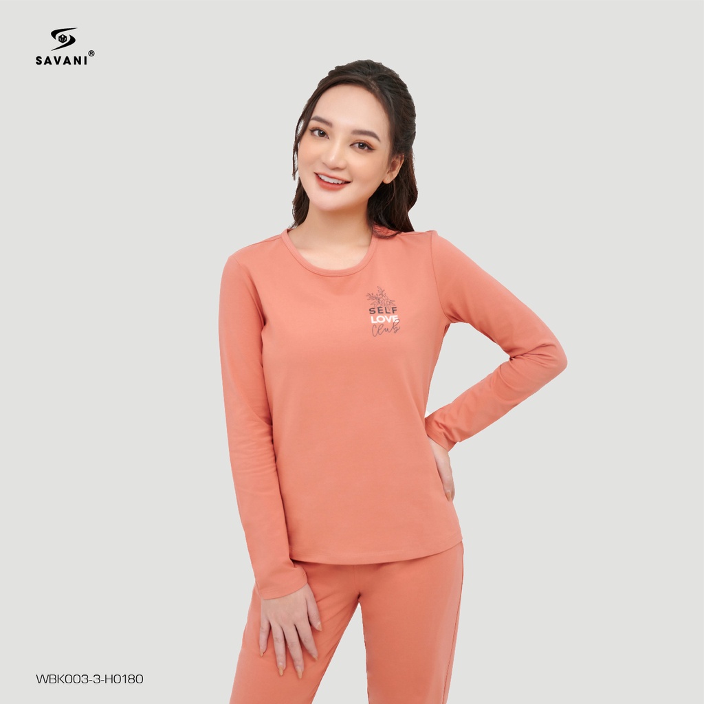 Bộ thu đông nữ vải Cotton cao cấp SAVANI thiết kế thoải mái, thanh lịch WBK003