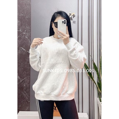 Áo thu đông Nữ Nam nỉ bông Glria màu ghi