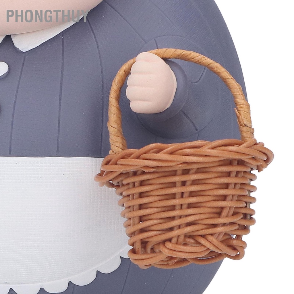 PhongThuy Con Heo Đất Bà Già Với ​​Giỏ Nhỏ Trang Trí Vinyl Thủ Công Cho Cha Mẹ