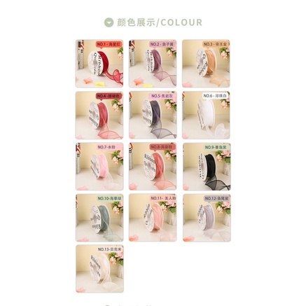 Cuộn ruy băng voan viền sóng  4cm, dài 10m