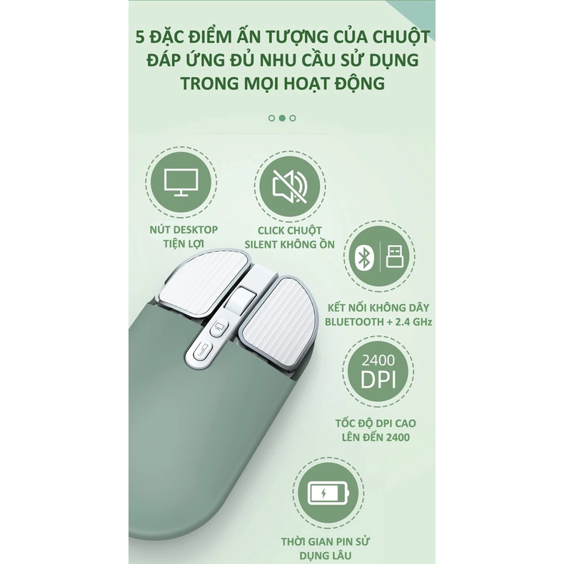 Chuột Không Dây Bluetooth Wireless FMOUSE M203 Pin Sạc 500mAh Dùng Cho Mac Máy Tính, Laptop, Ipad | BigBuy360 - bigbuy360.vn