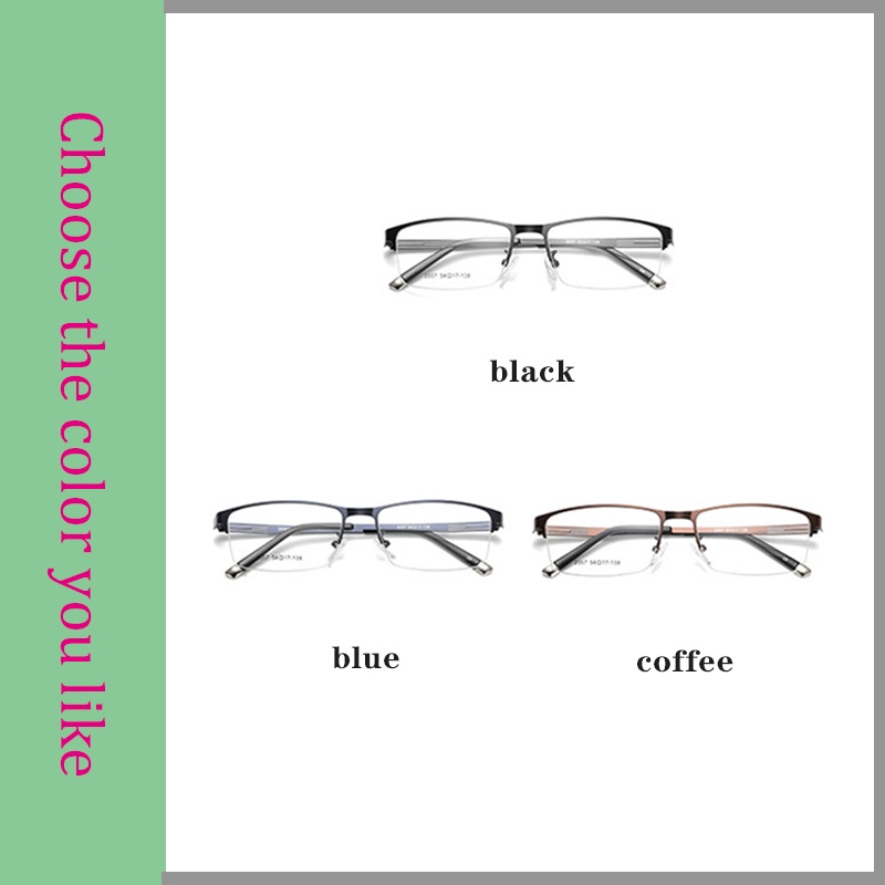 Mắt Kính Nửa Gọng Hình Chữ Nhật Phong Cách Doanh Nhân Thời Trang Cho Nam