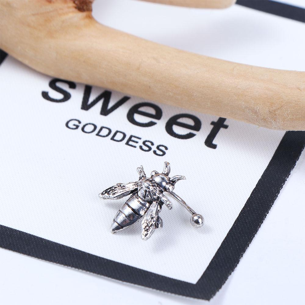 USNOW Bông Tai Kim Loại Hình Ong Màu Sắc Bạc Thời Trang Cho Nữ