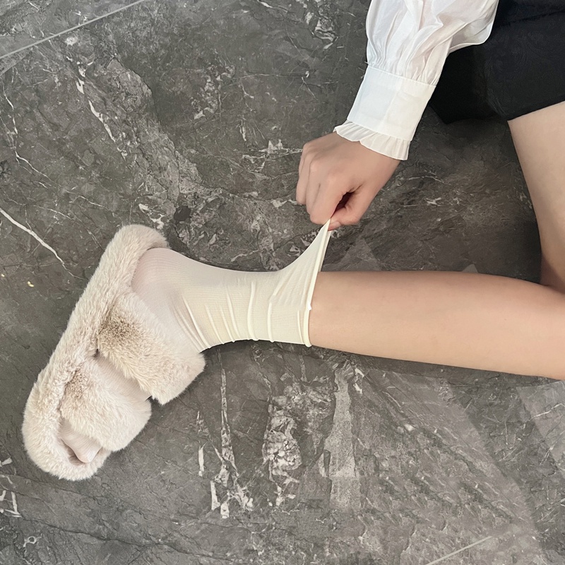 1 Đôi Tất Cotton Dệt Kim Dài Màu Đen / Hồng Phong Cách Nhật Hàn Cho Nữ