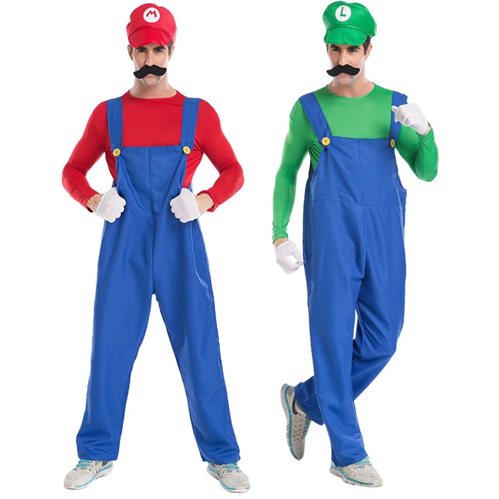 Trang Phục Hóa Trang Nhân Vật Hoạt Hình super bros mario luigi plumber