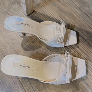 GUỐC NỮ QUAI NƠ GÓT 6CM DA MỀM