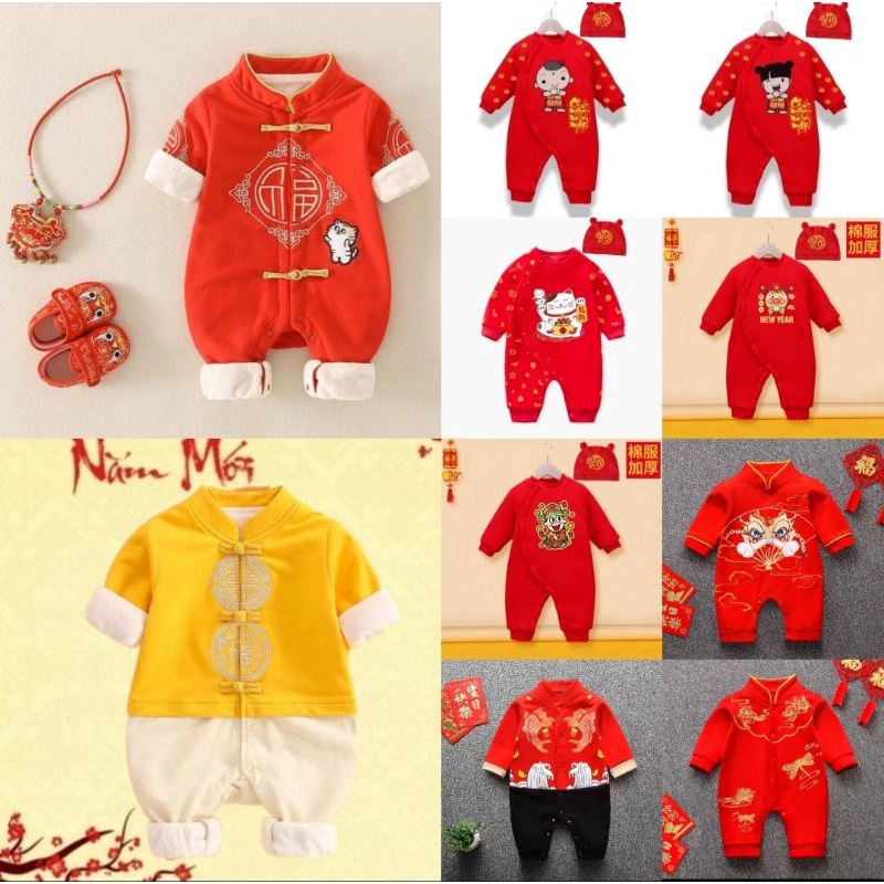 Giảm giá body Tết có kèm mũ cho bé trai bé gái