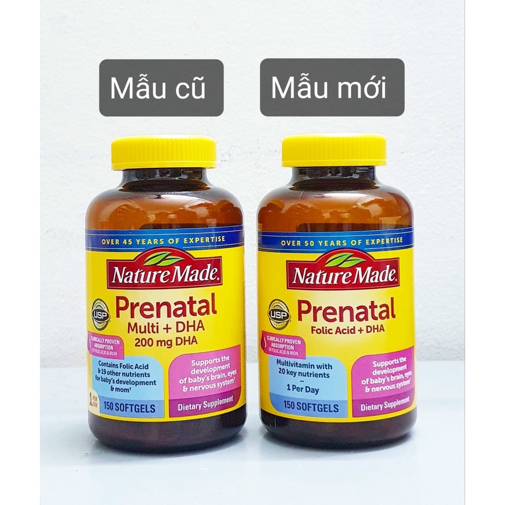 Vitamin tổng hợp cho bà bầu Nature Made Prenatal Multi + DHA - Vitamin của Mỹ, 150 viên Healthy Care Extaste