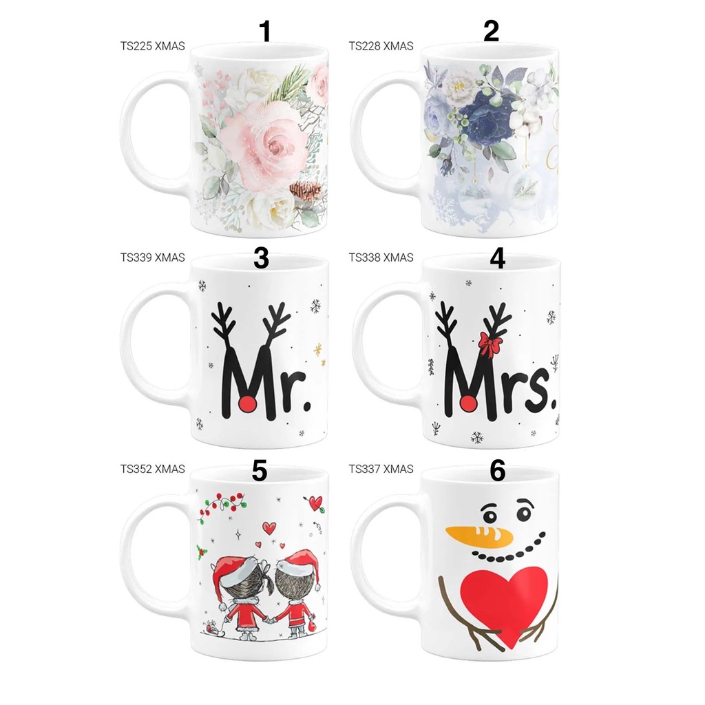 Cốc giáng sinh cốc noel - cốc sứ đôi với người yêu, bạn thân - trang trí nhà cửa, văn phòng