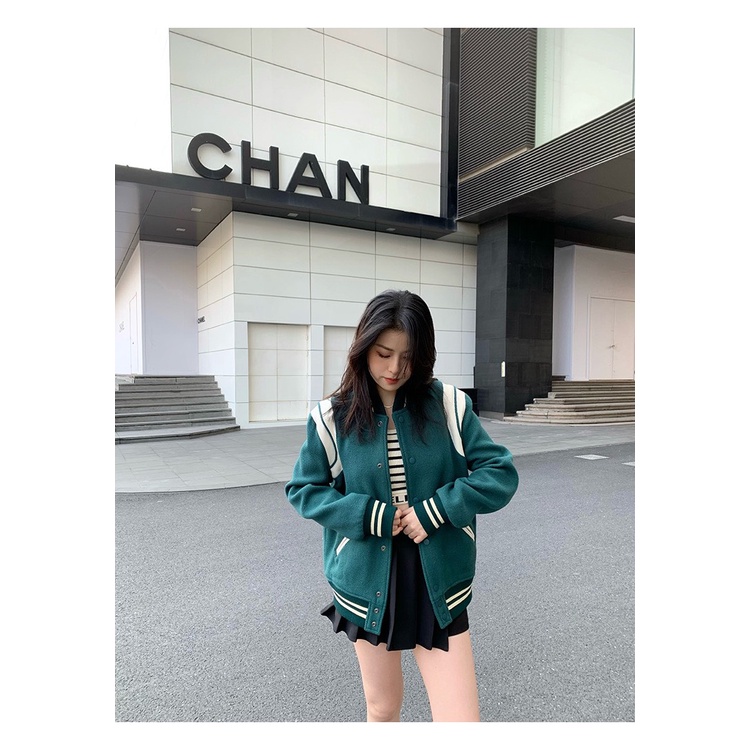 ÁO BOMBER TEDDY  NAM NỮ PHỐI VAI CHẤT VẢI SIÊU ĐẸP TREND 2022