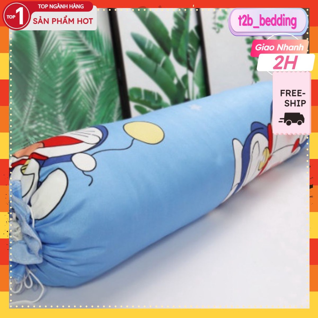 Vỏ gối ôm cotton poly size 35x105 cm có dây rút,nhiều mẫu lựa chọn,mẫu doremon đàn