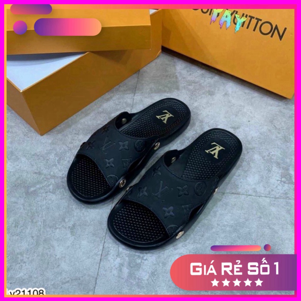 Dép LV quai ngang sục cao cấp - Dép Lê LV Cao Cấp Rẻ Nhất Shopeee Xmenshop