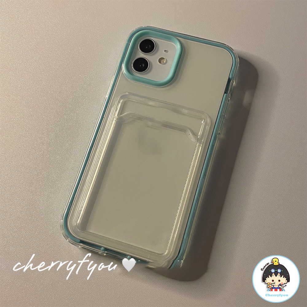 Ốp Điện Thoại TPU Mềm Trong Suốt Chống Sốc Có Ngăn Đựng Thẻ Cho IPhone 12 11 14 13 Pro X Xs Max XR 8 7 Plus