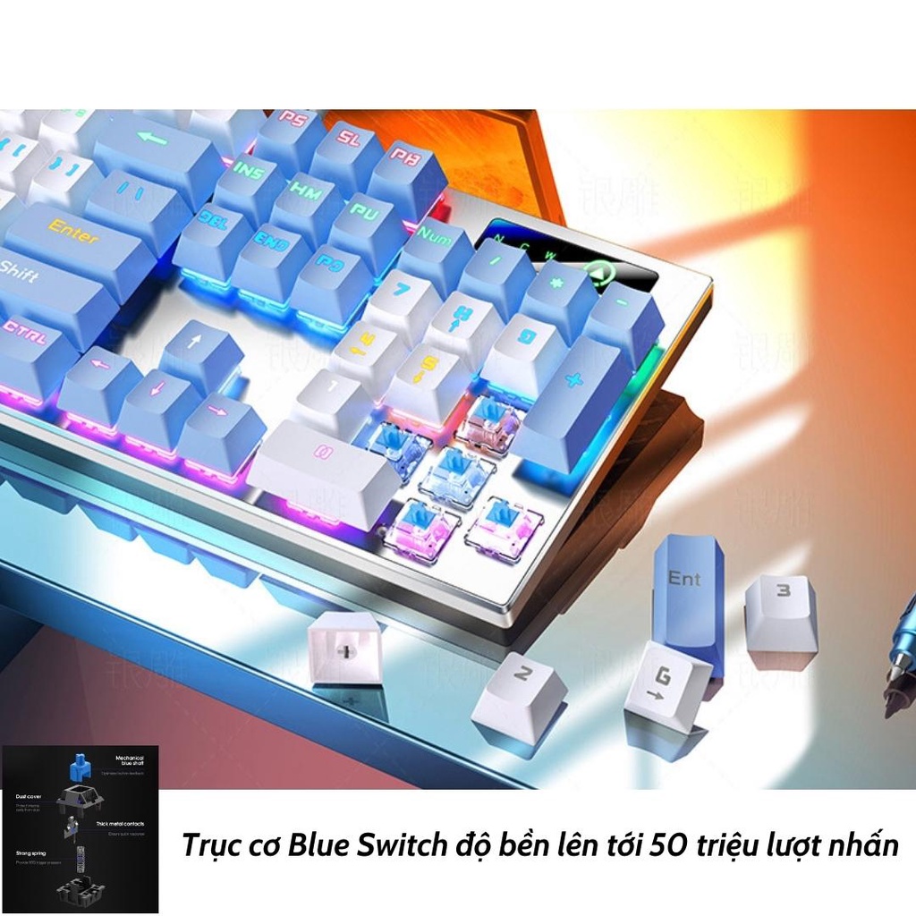 Bàn phím cơ ZK3 Blue switch Gaming Led RGB 5 chế độ nháy full size 104 phím - Bàn phím cơ 2
