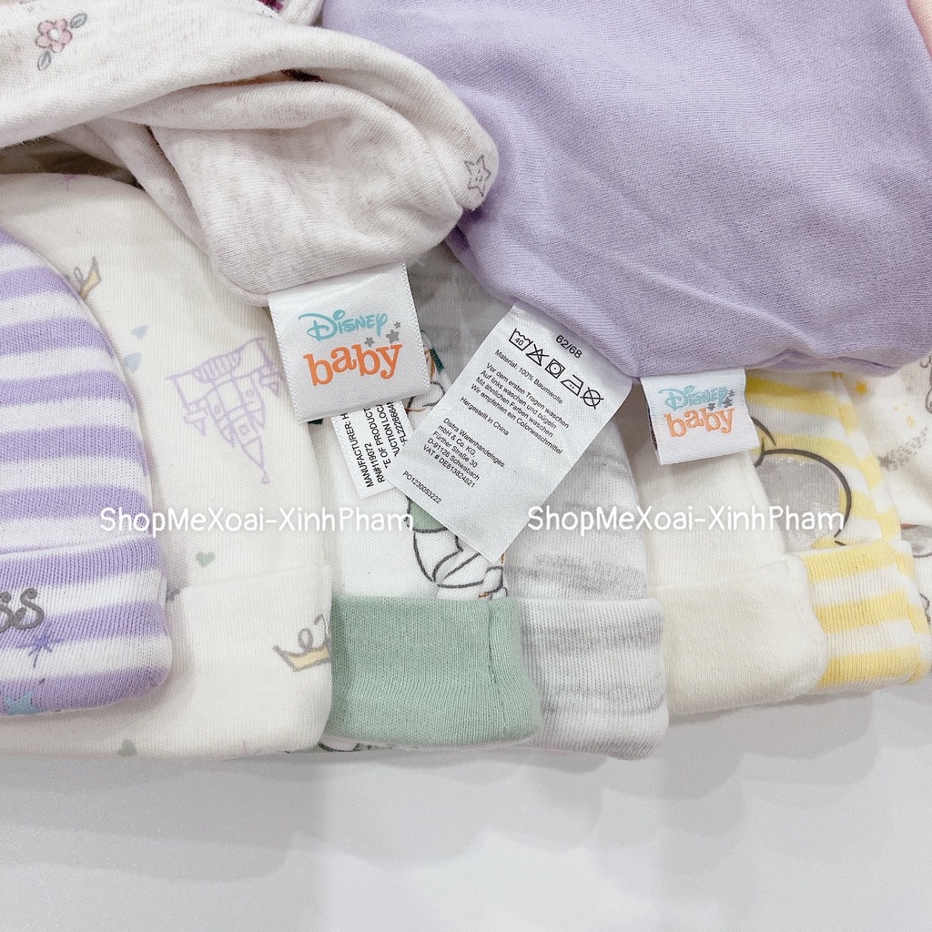 [Size 3-6M] COMBO 3 MŨ/NÓN SƠ SINH NGUYÊN SÉT TEM THẺ