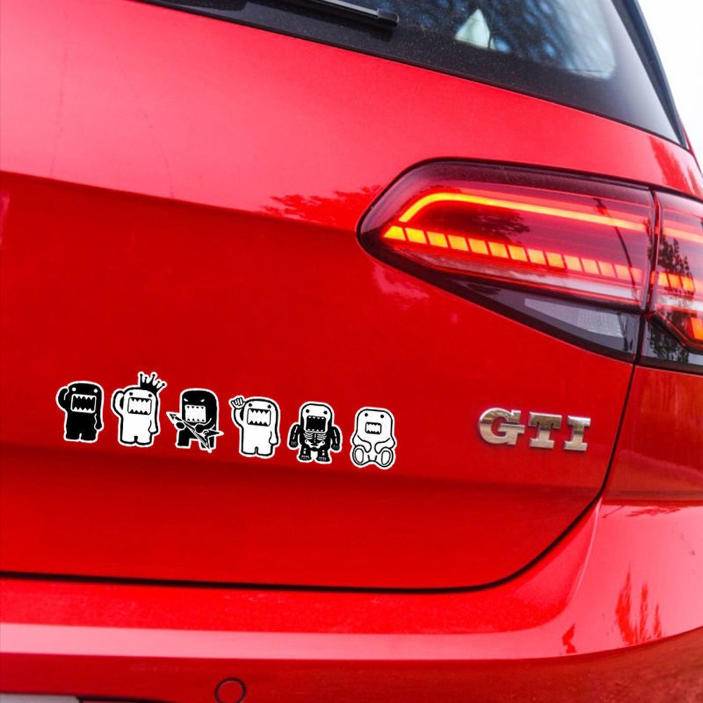 Domo-kun Phim hoạt hình dễ thương Xe máy Thân xe Motocross Kính chắn gió Dán JDM Phong cách Cửa sổ kính chắn gió Cửa trang trí Decal