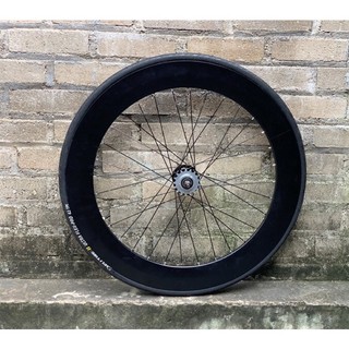 Vành xe đạp fixed gear 7cm đen sơn lại không săm lốp