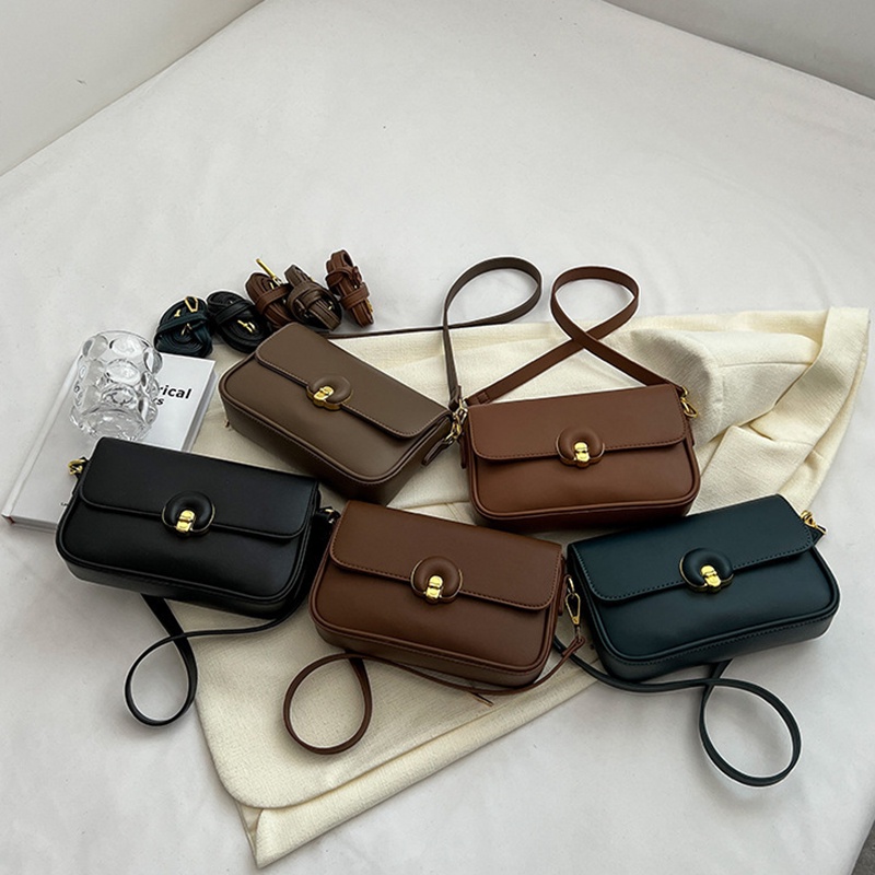 Túi Đeo Chéo Hình Vuông Nhỏ Màu Đen Thiết Kế Đơn Giản Thời Trang Cao Cấp Cho Nữ