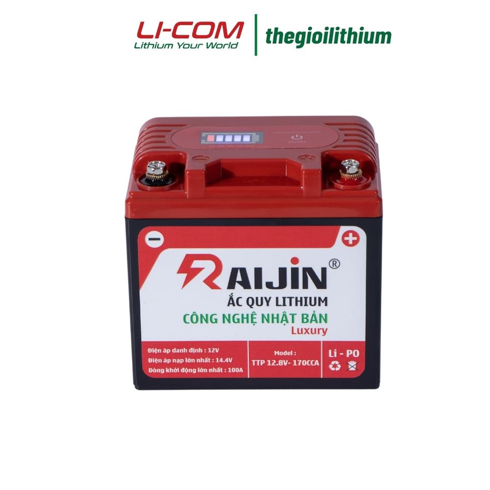 Hàng cao cấp -  Bộ bình ắc quy xe máy lithium RAIJIN  độ đèn và khởi động xe máy Luxury size M L 12v 6ah-7ah