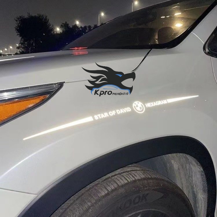 Decal logo phản quang dán trang trí ô tô, xe hơi - Hàng Kpro chất lượng cao