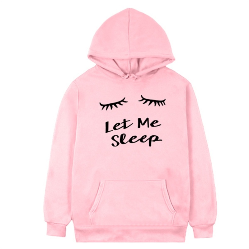 Xiangbao Áo Hoodie Dài Tay In Chữ Let Me Sleep Vui Nhộn Phong Cách Harajuku Cho Nữ