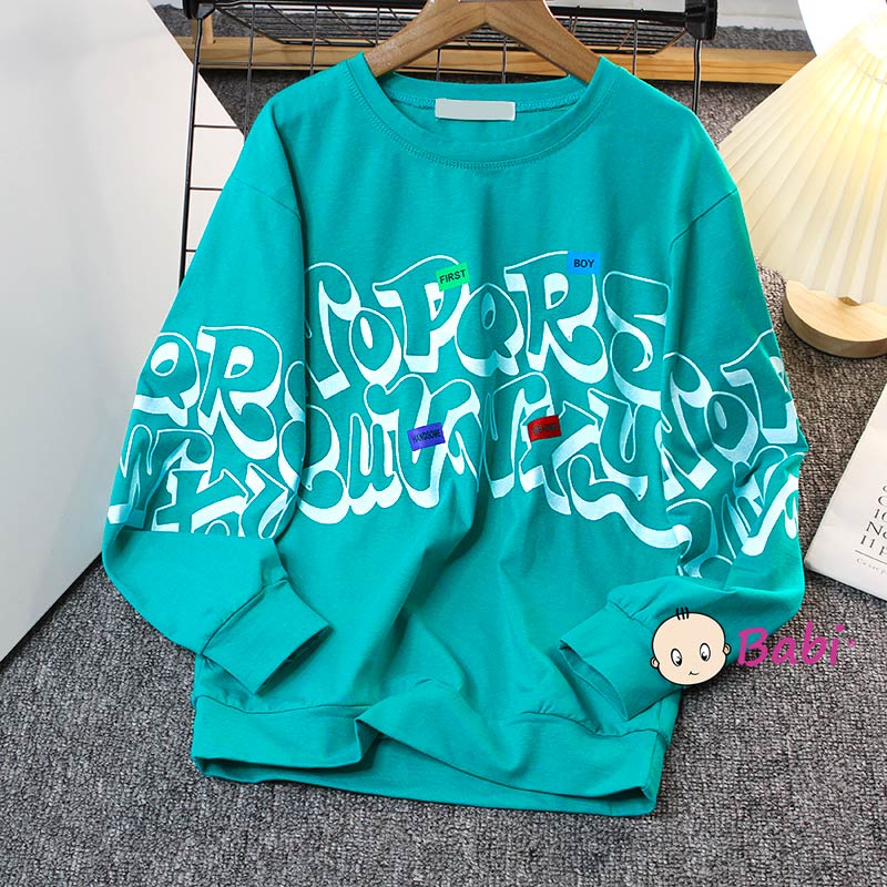 Áo sweater tay dài phong cách Hàn Quốc thời trang xuân thu cho bé trai size đại 20-55kg