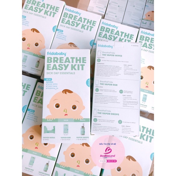 Bộ kit chăm sóc những ngày bé ốm COMBO BREATHE EASY KID FRIDA BABY -