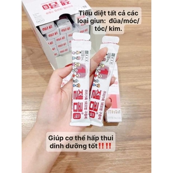 1 Hộp 2 Gói Siro giun Hàn Quốc Date 2025