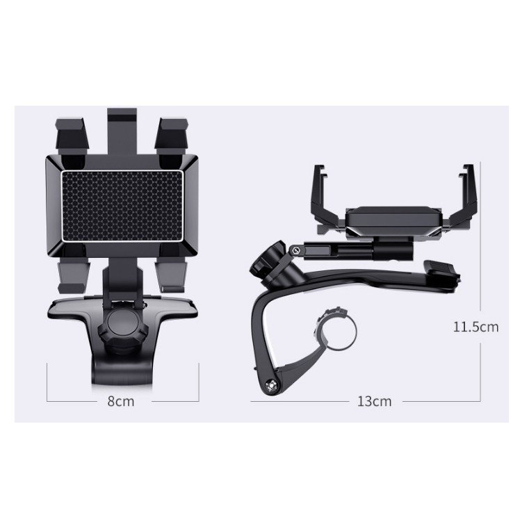 Giá đỡ điện thoại trên ô tô H4- Kẹp trên xe hơi xoay 360 độ chống rung treo trên taplo, gương chiếu hậu
