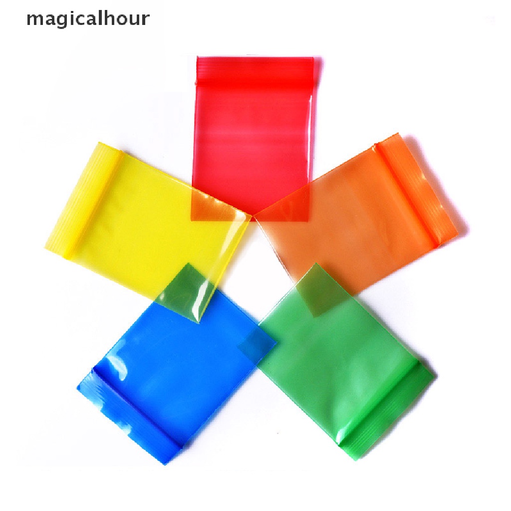 Magicalhour ^ ^ 100 Túi Zip Nhỏ Dày Dặn Màu Sắc Dùng Đựng Trang Sức * Hàng Mới